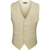 image:imageHISDERN Mens Champagne Suit Vest and Bow Tie with Pocket Square Formal Solid Color Vest Bowties for Suit or Tuxedo Grooms Wedding