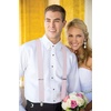 image:imageHISDERN Pink Suspenders Bow Ties Set  Elastic Suspender Braces