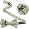 image:imageHISDERN Sage Green Ties for Men Classic Floral Pretied Bowtie Necktie Pocket Square Set for Formal Wedding Meeting with Handkerchief