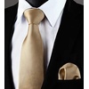 image:imageHISDERN Solid Color Ties for Men amp Champagne Bowtie Pretied Classic Satin Business Formal Mens Ties for Wedding
