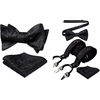 image:imageHISDERN Bow Ties for Men Black Floral Bowtie Self Tie amp Suspenders and Bow Tie Pocket Square Set Classic Formal Tuxedo Wedding Bowties