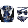 image:imageHISDERN Men Floral Ties Pretied Bowtie Pocket Square Set Formal Wedding Party Prom