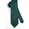image:imageGreen Ties for Men Solid Classic Formal Paisley Floral Handkerchief Mens Neckties and Pocket Square Set Tuxedo for Wedding