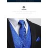 image:imageHISDERN 3PC Mens Paisley Floral Jacquard Suit Vest amp Necktie and Pocket Square Formal Waistcoat for Tuxedo Wedding Party