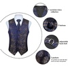 image:imageHISDERN 3PC Mens Paisley Floral Jacquard Suit Vest amp Necktie and Pocket Square Formal Waistcoat for Tuxedo Wedding Party