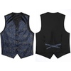 image:imageHISDERN 3PC Mens Paisley Floral Jacquard Suit Vest amp Necktie and Pocket Square Formal Waistcoat for Tuxedo Wedding Party