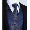 image:imageHISDERN 3PC Mens Paisley Floral Jacquard Suit Vest amp Necktie and Pocket Square Formal Waistcoat for Tuxedo Wedding Party