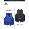 image:imageHISDERN 3PC Mens Paisley Floral Jacquard Suit Vest amp Necktie and Pocket Square Formal Waistcoat for Tuxedo Wedding Party