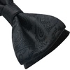 image:imageHISDERN Black Bowties for Men Paisley Selftie Bow tie with Pocket Square Set Tuxedo Floral Mens Bow Tie
