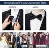 image:imageHISDERN Black Bowties for Men Paisley Selftie Bow tie with Pocket Square Set Tuxedo Floral Mens Bow Tie