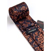 image:imageHISDERN Black Floral Tie Orange Paisley Ties for Men Handkerchief Wedding