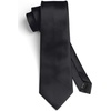 image:imageHISDERN Black Ties for Men Formal Business Silk Tie and Pocket Square Set