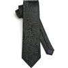 image:imageHISDERN Blacks Ties for Men Woven Classic Necktie Handkerchief Set Formal Floral Tie with Pocket Square for Wedding Business