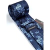 image:imageHISDERN Blue Paisley Floral Ties for Men Handkerchief Wedding
