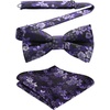 image:imageHISDERN Bow Ties amp Men Tie Set Paisley Floral Pretied Bowtie Pocket Square Set Mens Formal Bow Ties Wedding Party