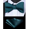 image:imageHISDERN Bow Ties for Men Solid Color Self Tie Bow Tie Pocket Square Set Classic Formal Satin Bowties for Tuxedo Wedding PartyA7teal