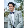 image:imageHISDERN Bow Ties for Men Solid Color Self Tie Bow Tie Pocket Square Set Classic Formal Satin Bowties for Tuxedo Wedding PartyF4navy Blue