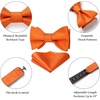 image:imageHISDERN Bow Ties for Men Solid Color Self Tie Bow Tie Pocket Square Set Classic Formal Satin Bowties for Tuxedo Wedding PartyL3orange