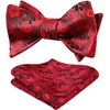 image:imageHISDERN Burgundy Suspenders and Bow Ties for Men Wedding Formal Business