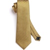 image:imageHISDERN Gold Mens Ties Silk Neck Tie for Men with Poacket Square Set 2PCS Tie Set