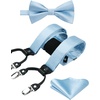 image:imageHISDERN Hot Pink  Blue Bow Tie and Suspenders for Men Wedding Formal Business