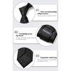 image:imageHISDERN Men Black Ties Woven Classic Necktie Set Formal tie Pocket Square for Wedding with Handkerchief Gift Box