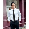 image:imageHISDERN Men Black Ties Woven Classic Necktie Set Formal tie Pocket Square for Wedding with Handkerchief Gift Box