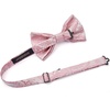 image:imageHISDERN Men Light Pink Ties PreTied Bowties Floral Classic Bowties for Men Wedding Party
