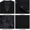 image:imageHISDERN Mens Black Suit Ves amp 3PCS Solid Red Ties Pocket Square Necktie Clip Set Formal Business Wedding Vest and Tie