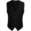 image:imageHISDERN Mens Black Suit Vest amp Red Self Tie Bow Ties Pocket Square Formal Business Wedding Vest and Bowtie
