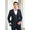image:imageHISDERN Mens Bow Ties Solid Color Pre Tied Bowtie and Pocket Square Set Classic Formal Tuxedo Bowties for Wedding Party03pink 1