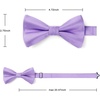 image:imageHISDERN Mens Bow Ties Solid Color Pre Tied Bowtie and Pocket Square Set Classic Formal Tuxedo Bowties for Wedding PartyBpurple 3