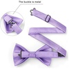 image:imageHISDERN Mens Bow Ties Solid Color Pre Tied Bowtie and Pocket Square Set Classic Formal Tuxedo Bowties for Wedding PartyBpurple 3