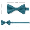 image:imageHISDERN Mens Bow Ties Solid Color Pre Tied Bowtie and Pocket Square Set Classic Formal Tuxedo Bowties for Wedding PartyTeal