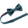 image:imageHISDERN Mens Bow Ties Solid Color Pre Tied Bowtie and Pocket Square Set Classic Formal Tuxedo Bowties for Wedding PartyTeal