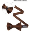 image:imageHISDERN Mens Bow Ties Solid Color Pre Tied Bowtie and Pocket Square Set Classic Formal Tuxedo Bowties for Wedding PartyXbrown 2