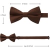 image:imageHISDERN Mens Bow Ties Solid Color Pre Tied Bowtie and Pocket Square Set Classic Formal Tuxedo Bowties for Wedding PartyXbrown 2