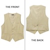 image:imageHISDERN Mens Champagne Suit Vest and Bow Tie with Handkerchief Formal Solid Color Vest Bowties for Suit or Tuxedo Grooms Wedding