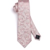 image:imageHISDERN Mens Pink Tie PreTied Bow Tie Handkerchief Set Elegant Formal Bowties Floral Classic Ties for Men Wedding Party