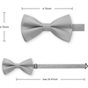 image:imageHISDERN Mens Plaid Bow Tie Set Pocket Square and Cufflinks Bowtie  Pretied Bowties Design for Easy WearCheck PatternMatching Handkerchief Cuff Link3PCS Set Wedding Formal Party Groom PromGray