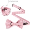 image:imageHISDERN Mens Plaid Bow Tie Set Pocket Square and Cufflinks Bowtie  Pretied Bowties Design for Easy WearCheck PatternMatching Handkerchief Cuff Link3PCS Set Wedding Formal Party Groom PromPink4