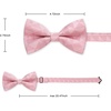 image:imageHISDERN Mens Plaid Bow Tie Set Pocket Square and Cufflinks Bowtie  Pretied Bowties Design for Easy WearCheck PatternMatching Handkerchief Cuff Link3PCS Set Wedding Formal Party Groom PromPink4