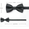 image:imageHISDERN Mens Plaid Bow Tie Set Pocket Square and Cufflinks Bowtie  Pretied Bowties Design for Easy WearCheck PatternMatching Handkerchief Cuff Link3PCS Set Wedding Formal Party Groom PromBlack2
