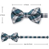 image:imageHISDERN Mens Plaid Bow Tie Set Pocket Square and Cufflinks Bowtie  Pretied Bowties Design for Easy WearCheck PatternMatching Handkerchief Cuff Link3PCS Set Wedding Formal Party Groom PromGreen3