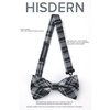 image:imageHISDERN Mens Plaid Bow Tie Set Pocket Square and Cufflinks Bowtie  Pretied Bowties Design for Easy WearCheck PatternMatching Handkerchief Cuff Link3PCS Set Wedding Formal Party Groom PromGrey2