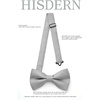 image:imageHISDERN Mens Plaid Bow Tie Set Pocket Square and Cufflinks Bowtie  Pretied Bowties Design for Easy WearCheck PatternMatching Handkerchief Cuff Link3PCS Set Wedding Formal Party Groom PromGray