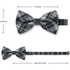 image:imageHISDERN Mens Plaid Bow Tie Set Pocket Square and Cufflinks Bowtie  Pretied Bowties Design for Easy WearCheck PatternMatching Handkerchief Cuff Link3PCS Set Wedding Formal Party Groom PromGrey2
