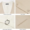 image:imageHISDERN Mens Plaid Tie Suit Vest Set Grey Silk Ties and Pocket Square Cufflinks Set Sliver Check Business Necktie Handkerchief for Formal Classic 34