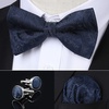 image:imageHISDERN Mens Suit Vest Blue Plaid Dress Vest Bow Ties for Men Navy Bow Tie Pretied Bowtie Set