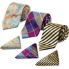 image:imageHISDERN Mens Ties and Pocket Square Set